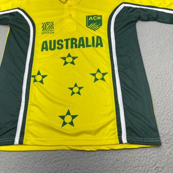 Australia Cricket Jersey Mens Medium Yellow ACB ICC World Cup National Team 40 - Picture 3 of 16